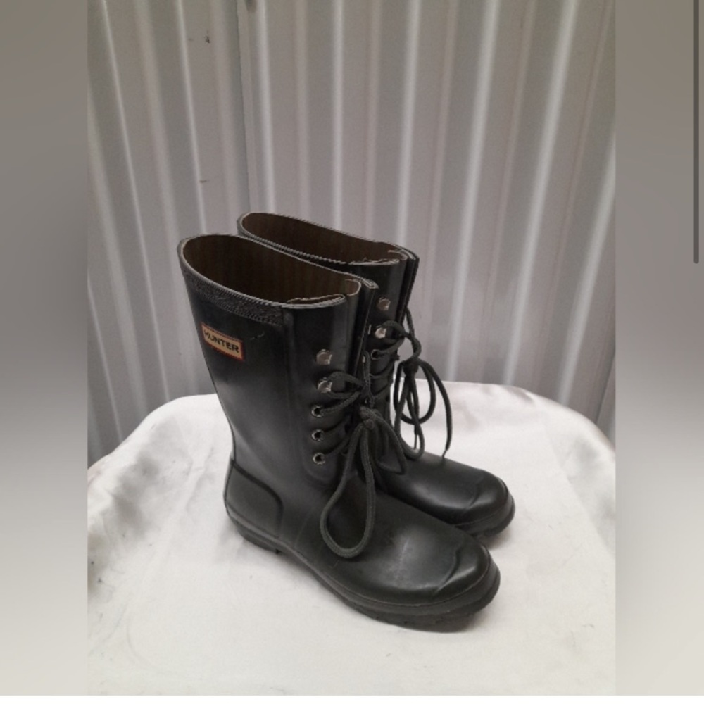 Hunter Short Green Wellington Boots